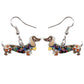 Colorful Dachshund earrings by Style's Bug - Style's Bug Brwon