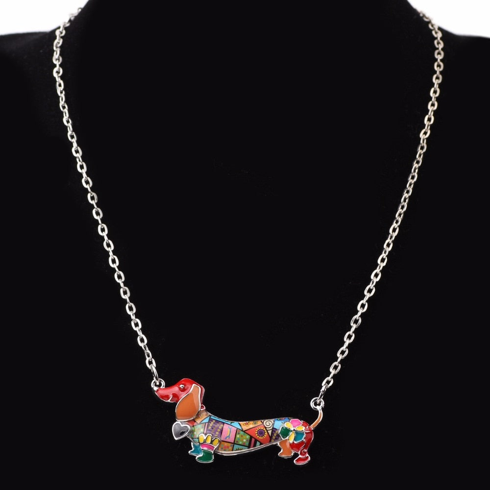 Colorful Dachshund necklaces by Style's Bug - Style's Bug