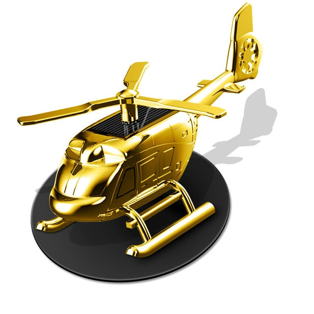 Solar power rotating Helicopter + Inbuilt Air Freshener + Non Slip mat - Style's Bug Gold