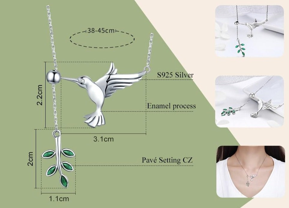 Flying Hummingbird necklace by Style's Bug - Style's Bug