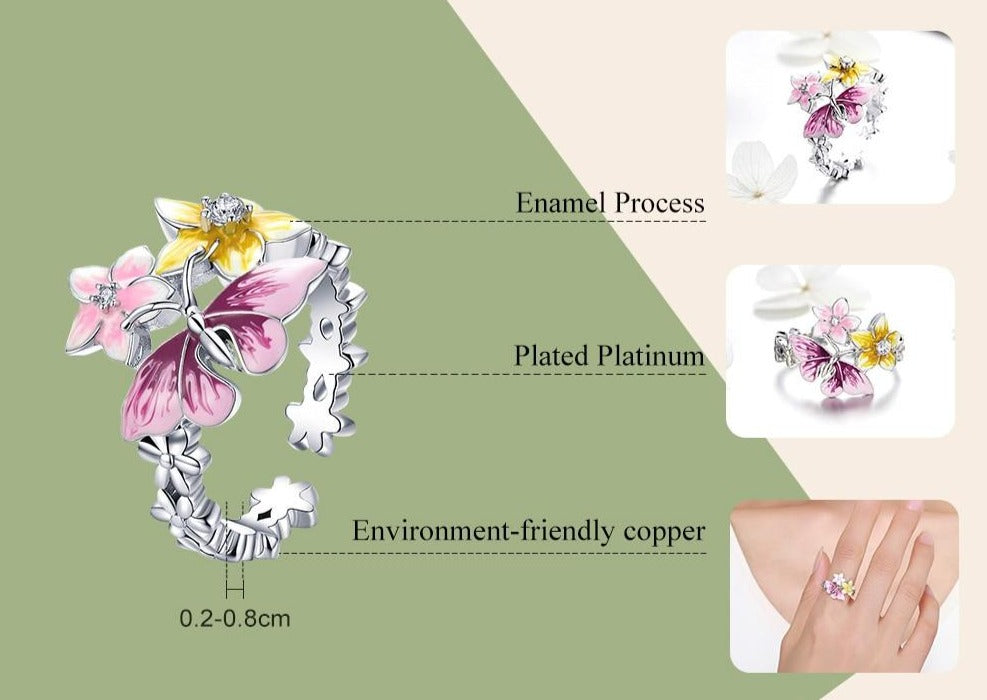 Orchids & Butterfly ring - Style's Bug