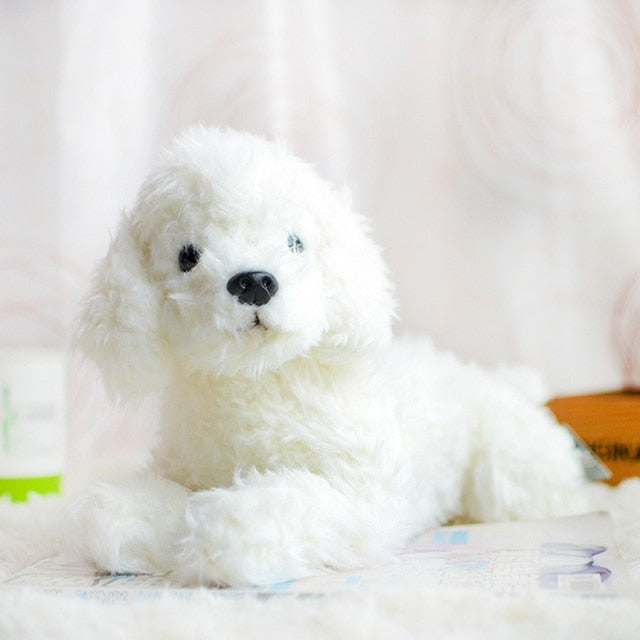Poodle puppy plushies by Style's Bug - Style's Bug lying down - WHITE / Height - 29 cm