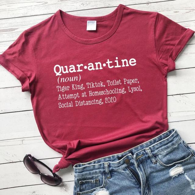 Quar-an-tine Synonyms by Style's Bug - Style's Bug Burgundy-white txt / L