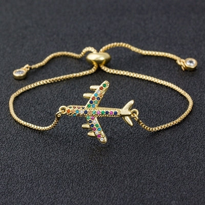 Airplane bracelet by Style's Bug - Style's Bug Gold