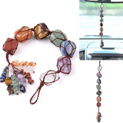 7 Chakra Healing Stones for Car rear view mirror - Style's Bug 01