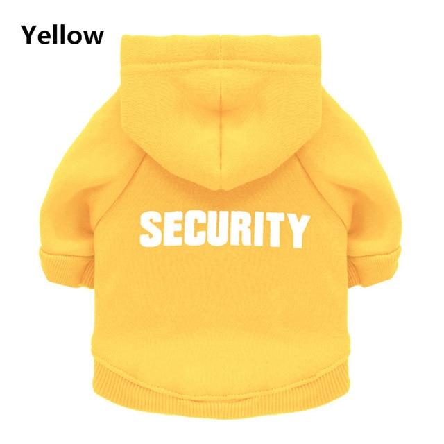 Security Officer dog hoodie - Style's Bug Yellow / XS