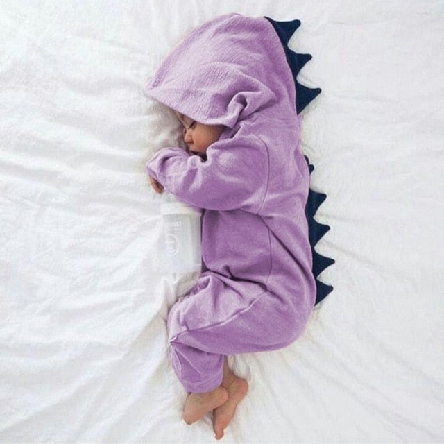 Dino Baby Jumpsuit - Style's Bug purple / 6M