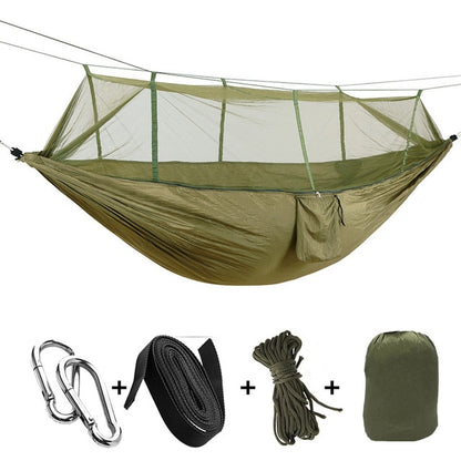 Gizmo Camping Hammock with Mosquito Net - Style's Bug Green