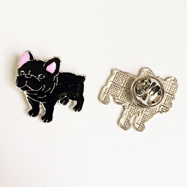 Dog Brooches by Style's Bug (2pcs pack) - Style's Bug Black French bull dog