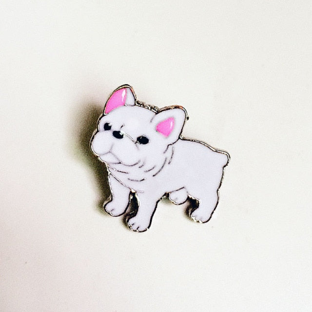 Dog Brooches by Style's Bug (2pcs pack) - Style's Bug White French bull dog