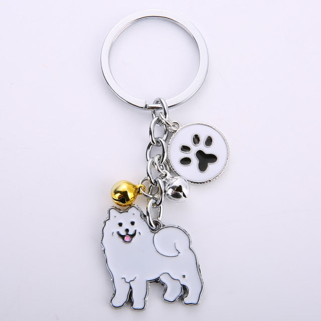 Samoyed keychains by Style's bug (2pcs pack) - Style's Bug I love dogs + Bell