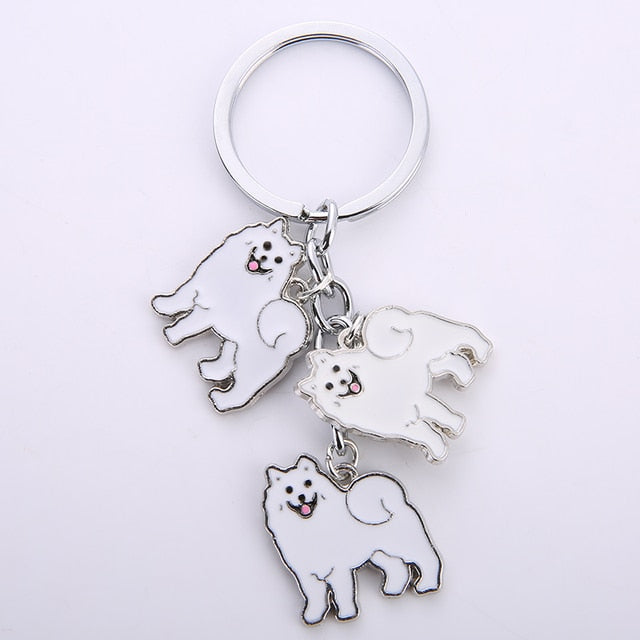 Samoyed keychains by Style's bug (2pcs pack) - Style's Bug Three Samoyeds