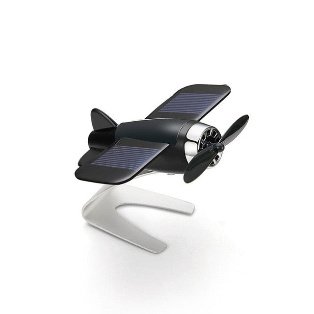 Solar power rotating Air Plane + Inbuilt Air Freshener + Non Slip mat - Style's Bug Black