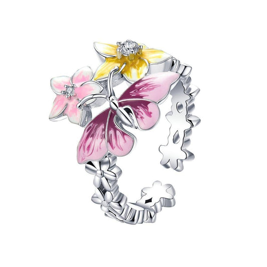 Orchids & Butterfly ring - Style's Bug