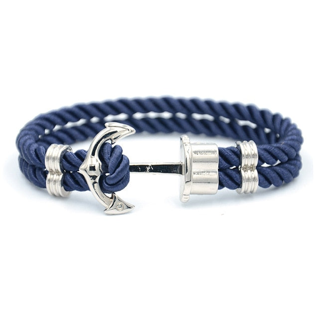 Anchor Bracelet by Style's Bug - Style's Bug Blue Belt + Silver pendent