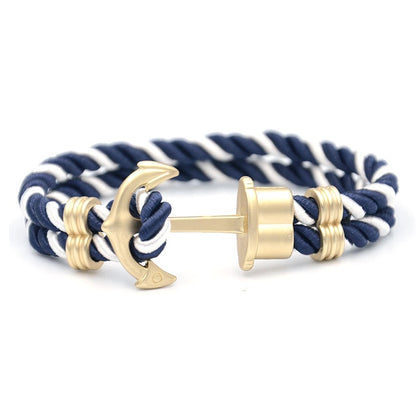 Anchor Bracelet by Style's Bug - Style's Bug Navy Belt + Gold pendent