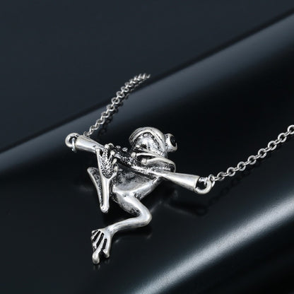 Frog on the branch necklace (2pcs pack) - Style's Bug Silver