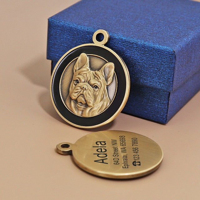 Personalized Dog ID Tags by Style's Bug - Style's Bug French bulldog