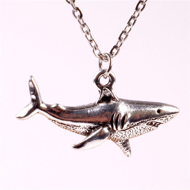Great white shark Necklace by SB - Style's Bug Silver