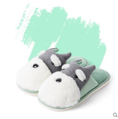 Schnauzer shoes by Style's Bug - Style's Bug Green slippers / 5.5