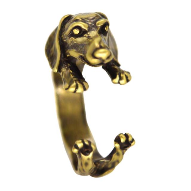 Realistic Dachshund ring - Style's Bug Antique Bronze