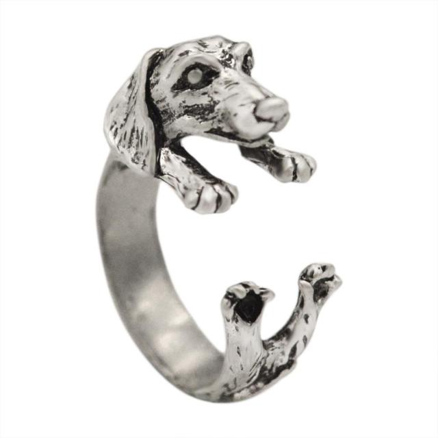 Realistic Dachshund ring - Style's Bug Antique Silver