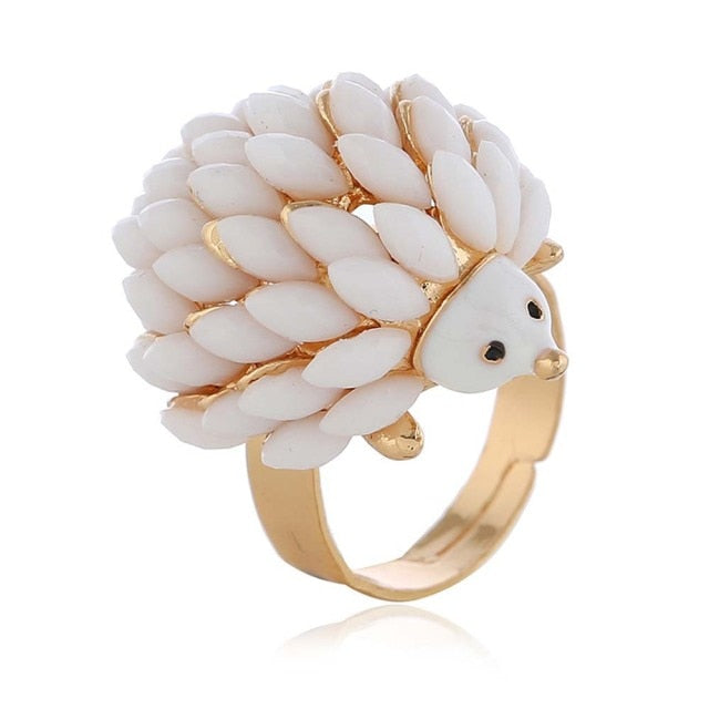 Realistic Hedgehog Rings by Style's Bug (2pcs pack) - Style's Bug White