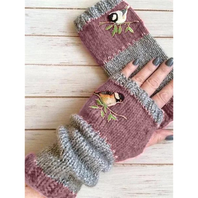 Hand knitted Bird Mittens by Style's Bug - Style's Bug Pink