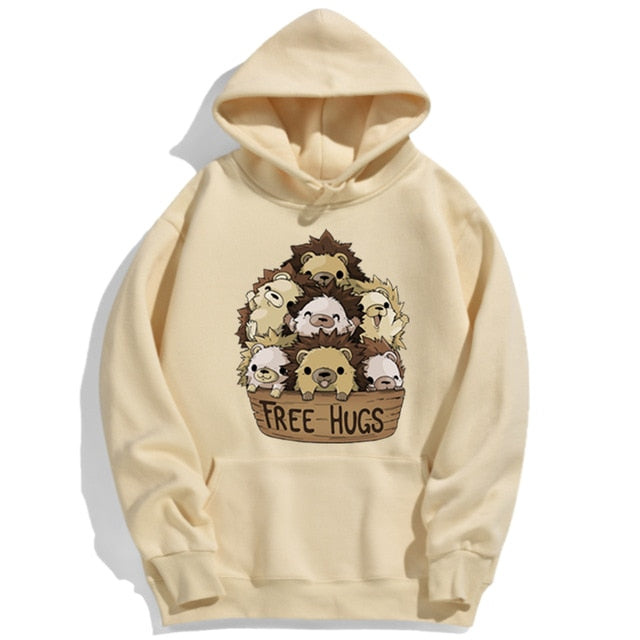 Hedgehog Hugs Hoodie - Style's Bug Beige / XXL