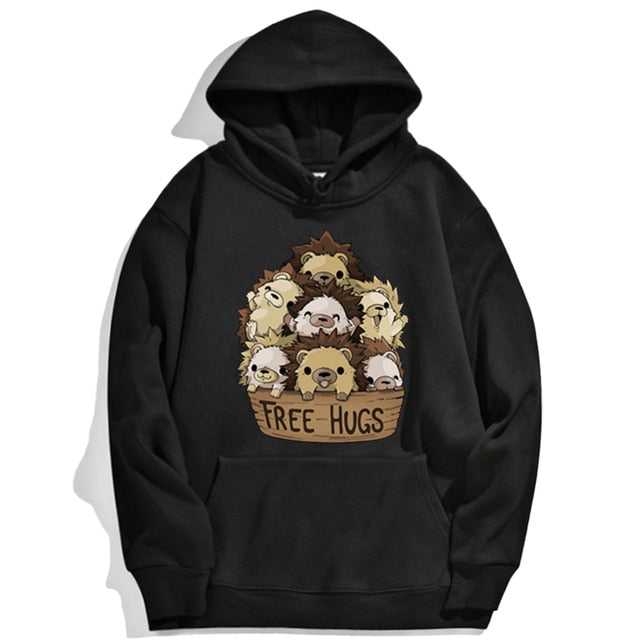 Hedgehog Hugs Hoodie - Style's Bug Black / XXL