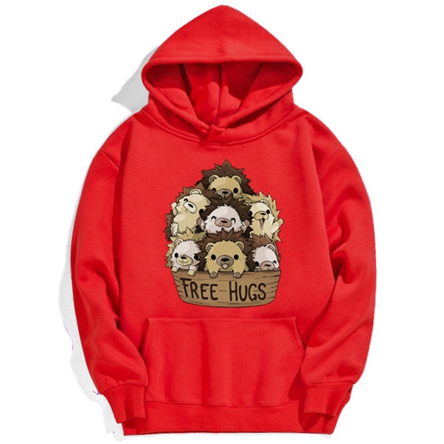 Hedgehog Hugs Hoodie - Style's Bug Red / L