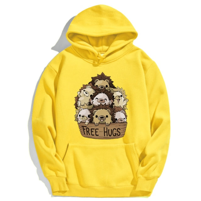 Hedgehog Hugs Hoodie - Style's Bug Yellow / XXL