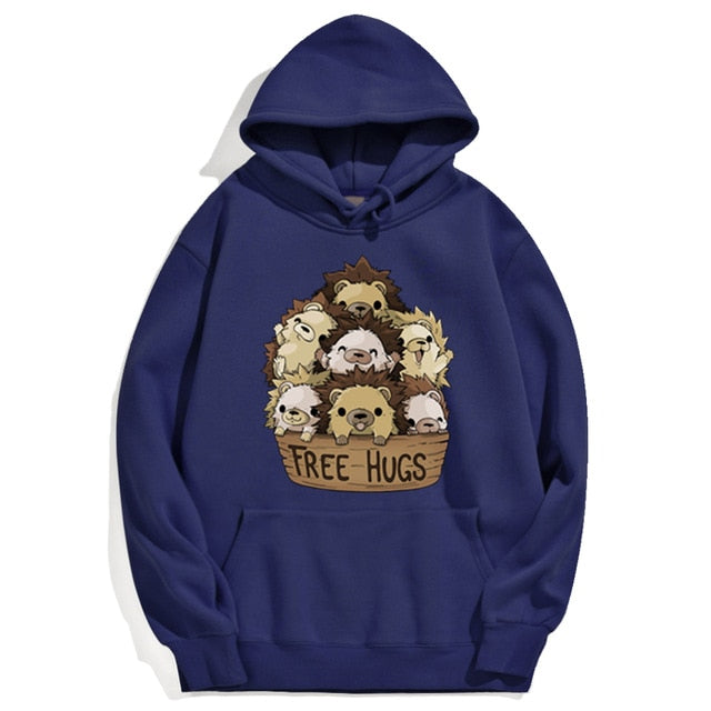 Hedgehog Hugs Hoodie - Style's Bug Dark blue / XXL