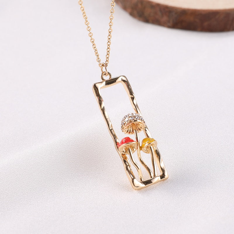 The Mushroom Trio Necklace by Style's Bug - Style's Bug