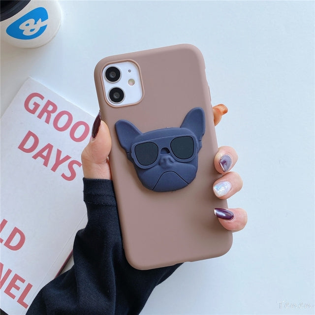 3D French bulldog Iphone cases by Style's Bug - Style's Bug Brown / For iPhone 14 Pro