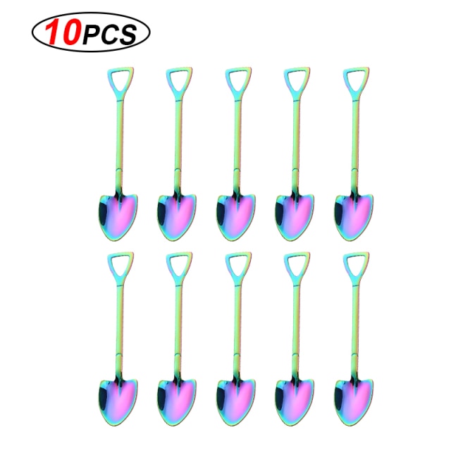 MiniShovels™- Dessert spoons ( 10 pcs pack ) - Style's Bug purple round spoon