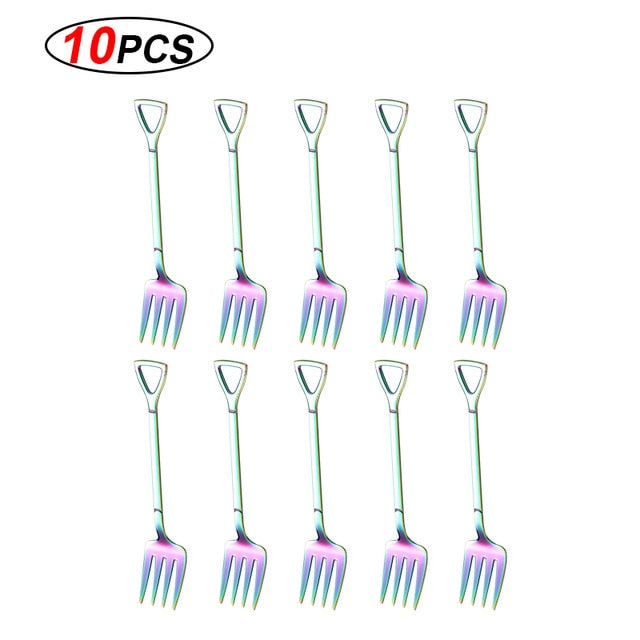 MiniShovels™- Dessert spoons ( 10 pcs pack ) - Style's Bug purple fork