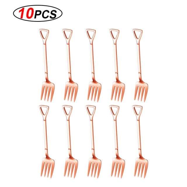 MiniShovels™- Dessert spoons ( 10 pcs pack ) - Style's Bug rose gold fork