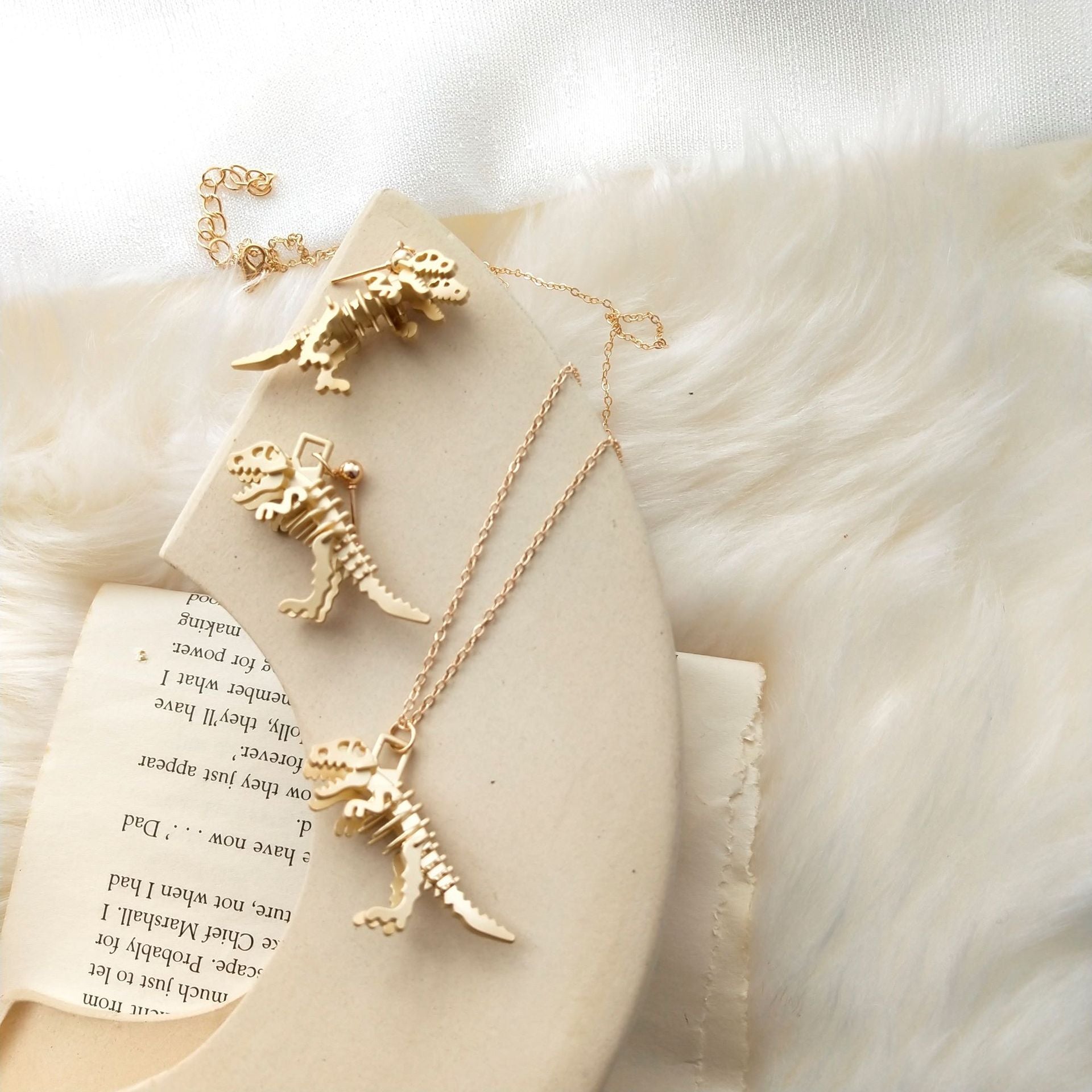 Skeleton Dinosaur Earrings - Style's Bug