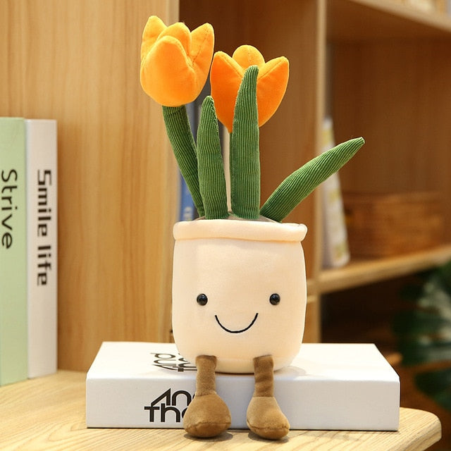 Flower pot plushies by Style's Bug - Style's Bug Orange Tulip