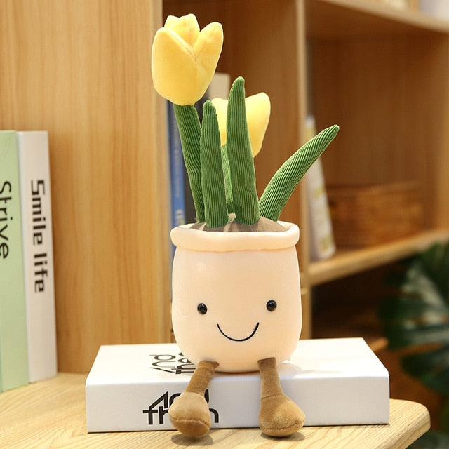 Flower pot plushies by Style's Bug - Style's Bug Yellow Tulip