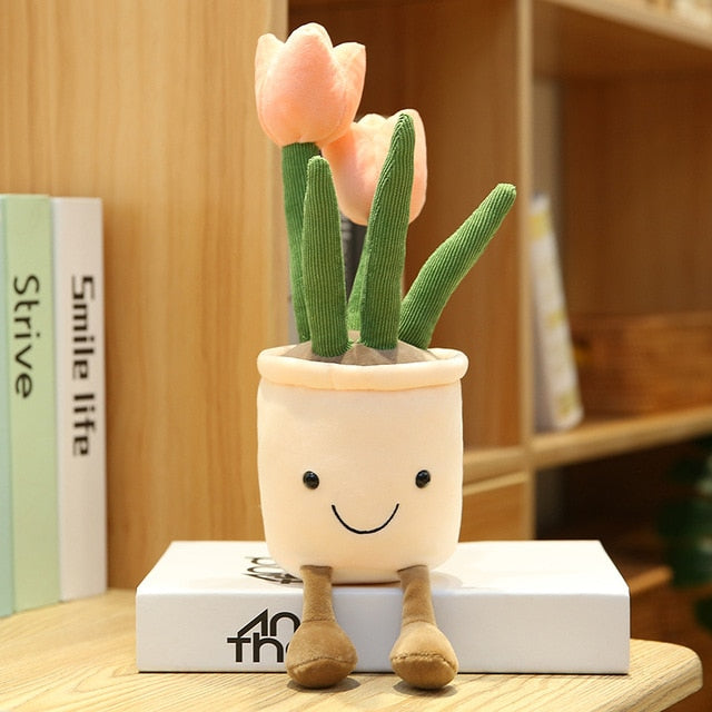 Flower pot plushies by Style's Bug - Style's Bug Pink Tulip