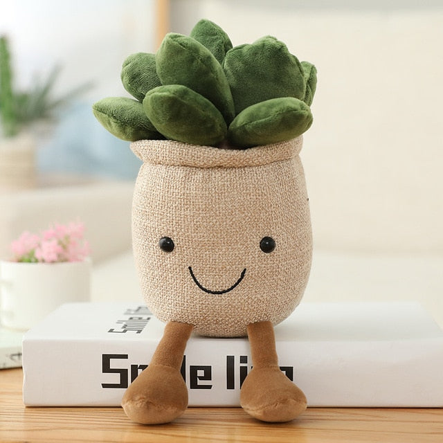 Flower pot plushies by Style's Bug - Style's Bug Khaki succulent