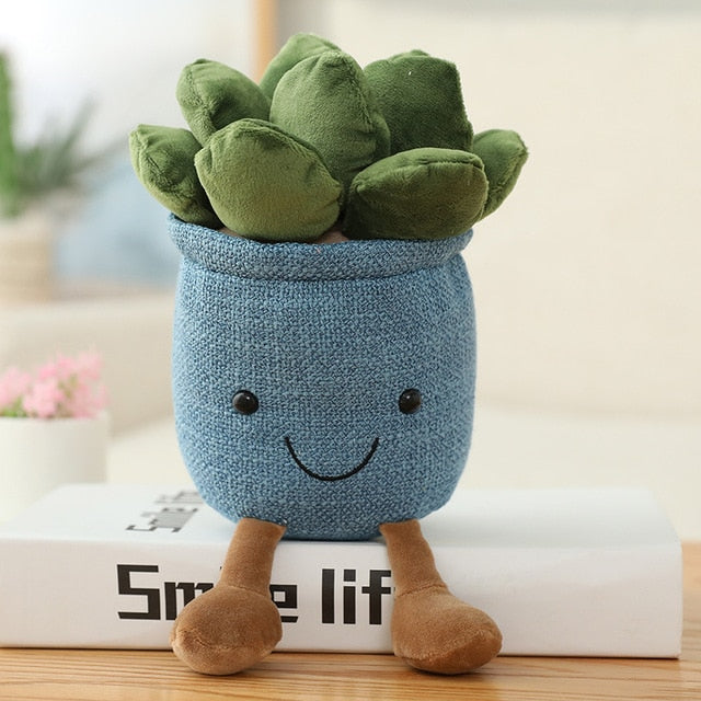 Flower pot plushies by Style's Bug - Style's Bug Blue succulent
