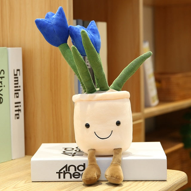 Flower pot plushies by Style's Bug - Style's Bug Blue Tulip