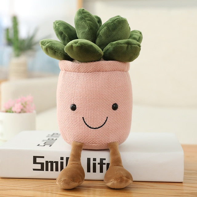 Flower pot plushies by Style's Bug - Style's Bug Pink succulent