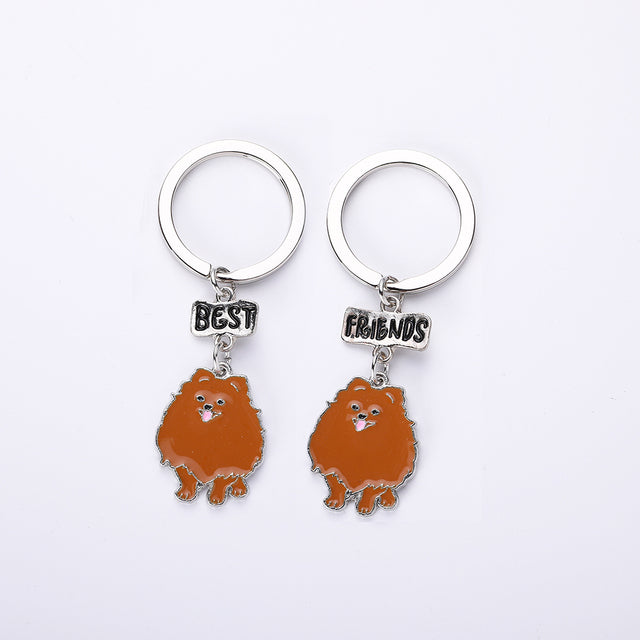 Pomeranian keychains by Style's bug (2pcs pack) - Style's Bug Brown - Best friends pair