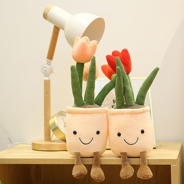 Flower pot plushies by Style's Bug - Style's Bug 2pcs ( pink + red tulip )