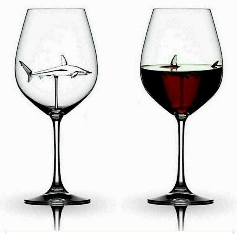 Crystal Shark Wine Glass by Style's Bug - Style's Bug