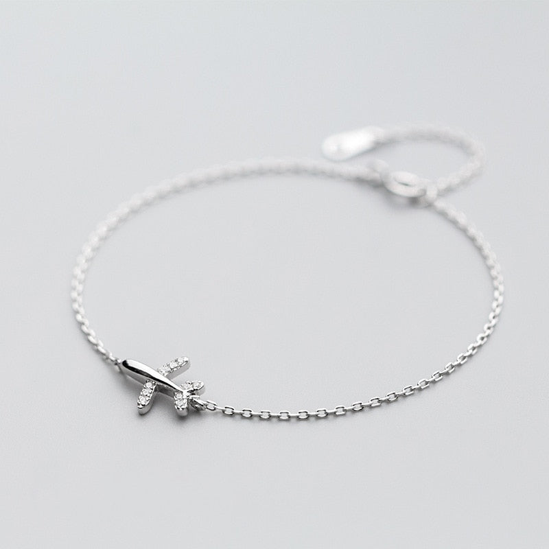 Silver Airplane bracelet by Style's Bug - Style's Bug